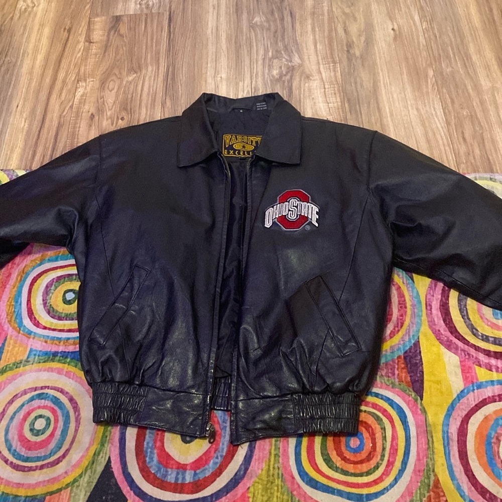 Vintage Ohio State, varsity leather jacket